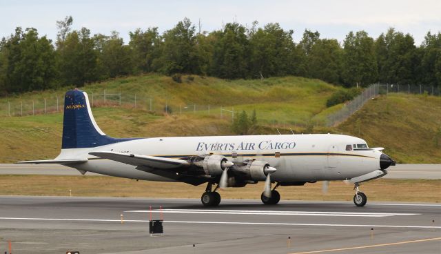 Douglas DC-6 (N747CE) - Where else would you see one of these but ANC?