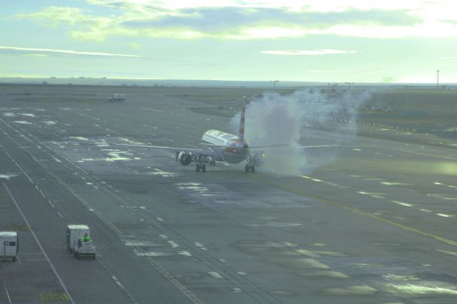 Airbus A321 — - Engine startup on a moist and chilly morning.