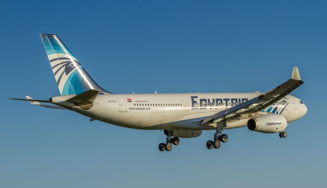 Airbus A330-200 (SU-GCJ) - The Saturday morning parade begins with Egyptair. Nowadays they swap between these A332s and B773s