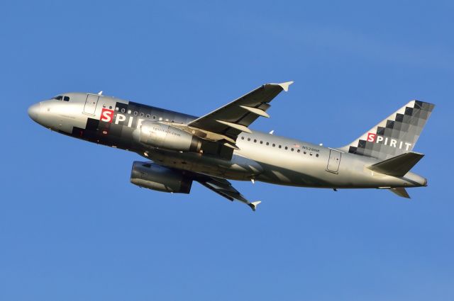 Airbus A319 (N528NK) - Spirit - A319 - N528NK - Departing KDFW 06/29/2013