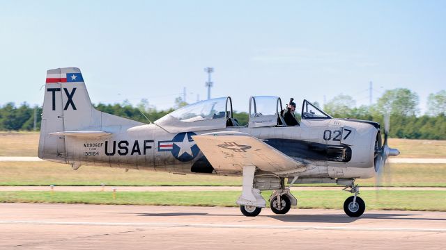 North American Trojan (N9060F) - Trojan Phlyers II North American T28B after flying great demo at Wings Over Dallas Nov 12, 2022. Dallas Executive Airport.