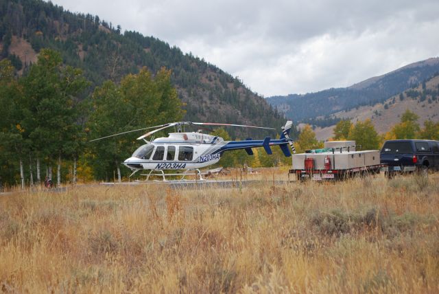 Bell JetRanger (N203HA) - Shot taken at a landing spot at the SNRA north of Sun Valley, Idaho