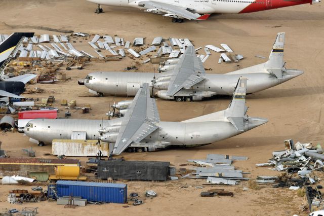 Douglas Cargomaster (N136AR) - Rotting in the desert. USAF registration 56-2001