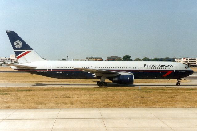 BOEING 767-300 (G-BNWL) - Seen here in May-96.  With British Airways from Apr-91 to Sep-00 when it became VH-ZXF then N797JM and HS-JAS for Jet Asia Airways.