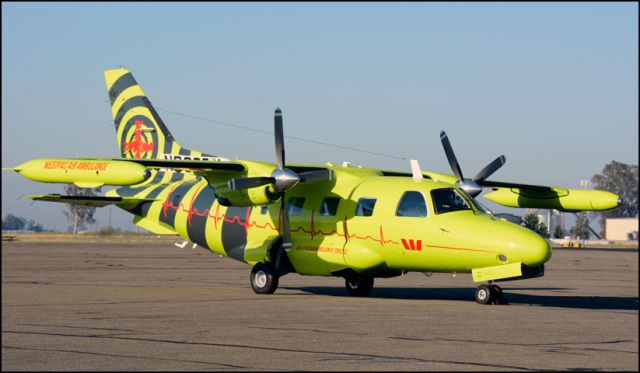 Mitsubishi MU-2 (N696CM) - Parked on the Merced Airport ramp