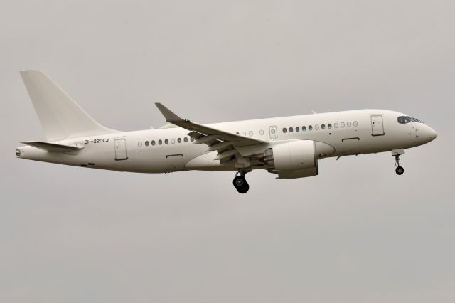 Airbus A220-100 (9H-220CJ) - Arriving 5-L 01-08-24 upon completion of a test hop, first flight (as far as I know) since coming to IND for interior fitting/completion on 10-20-2022