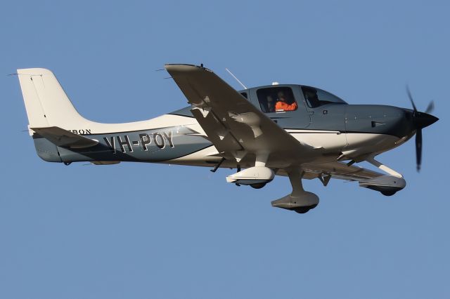 Cirrus SR-22 (VH-POY) - Seen here departing runway 16 at YMML.