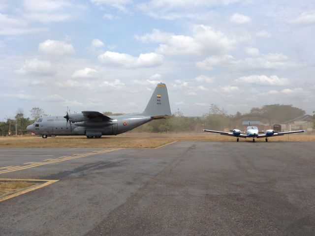 Lockheed C-130 Hercules (FAC1015) - C-130H increasing power for take off