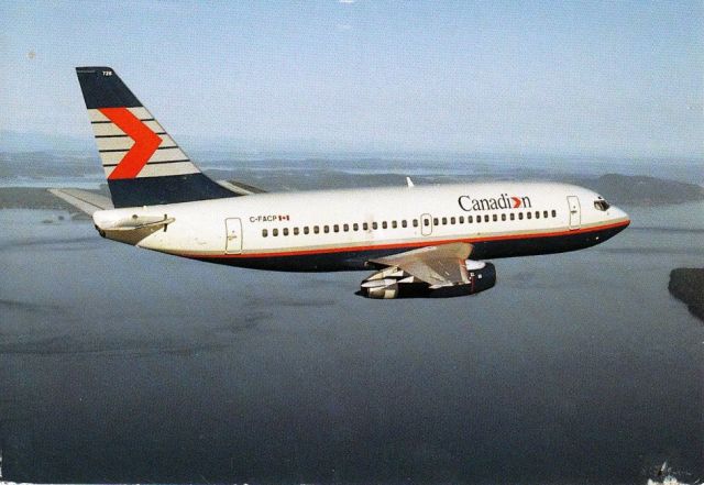 Boeing 737-200 (C-FACP) - scanned from postcard