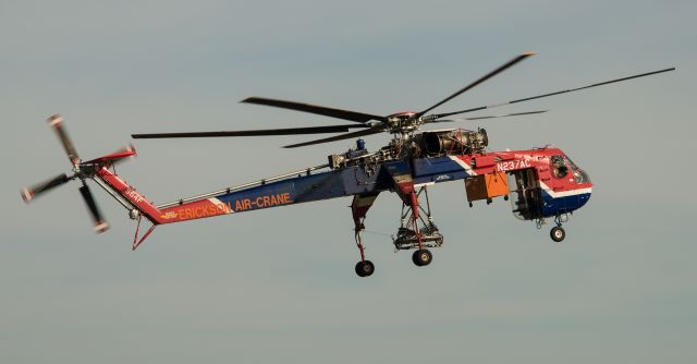 Sikorsky CH-54 Tarhe (N237AC) - I was out again at the airport and, while I was cleaning my plane this amazing machine came in.