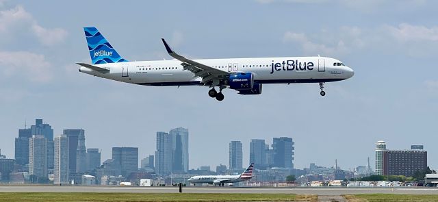 Airbus A321neo (N4048J) - Jetblue 321 Nayo inbound from AMS