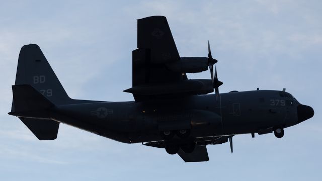 Lockheed C-130 Hercules (N379) - USAF C130H, approaches runway 01.