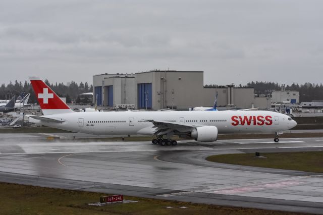 BOEING 777-300 (HB-JNJ) - Swiss Boeing 777-300ER on Delivery Flight to Zurich!