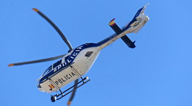 EC-MDY — - Policia Nacional helicopter seen above Madrid, Spain.