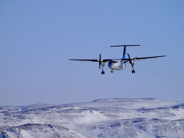 de Havilland Dash 8-100 (C-GXCN) - Canadian North Dash 8, arriving at Iqaluit airport.