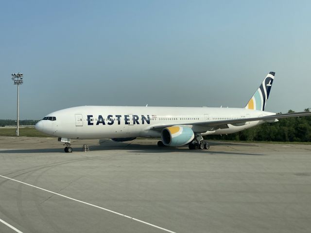 Boeing 777-200 (N771KW) - Eastern Airlines Mx base. New livery. 