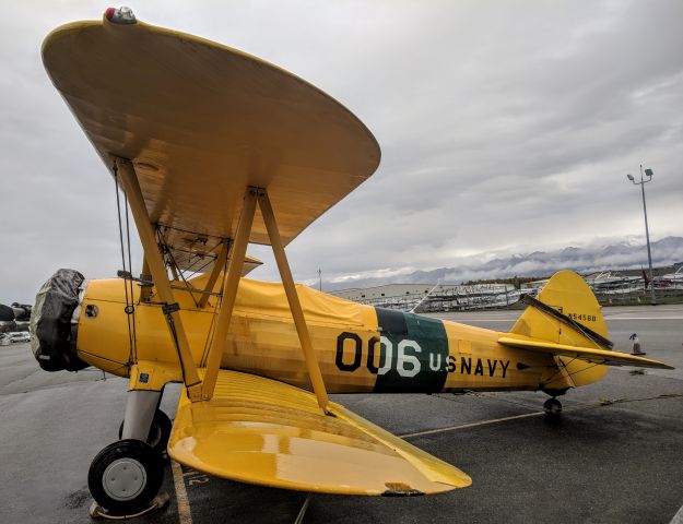Boeing PT-17 Kaydet (N54560) - Lake Hood tie-down yard, Anchorage, AK