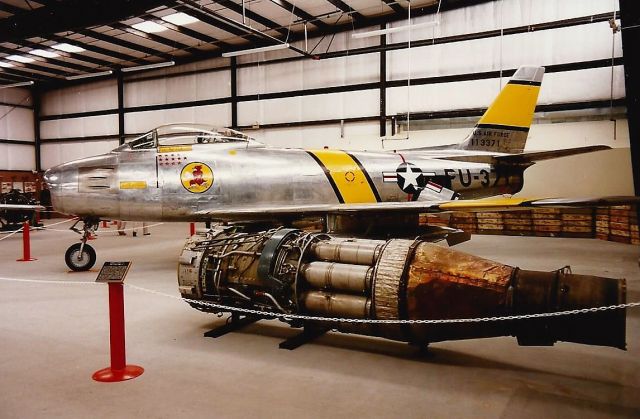 North American F-86 Sabre — - North American F-86F Sabre.  This photo was taken at the Champlin Fighter Museum (Mesa, AZ), which closed in 2003.