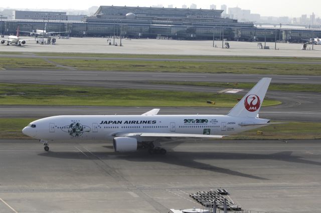 Boeing 777-200 (JA8984) - Taxi at HND Airport on 2011/11/01 Sky Eco c/s