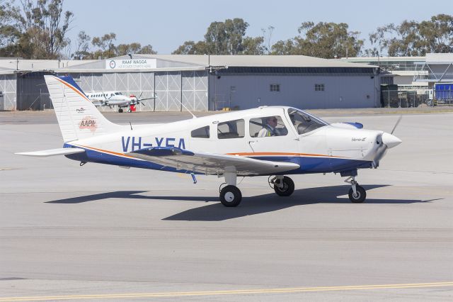 Piper Cherokee (VH-XEA) - Australian Airline Pilot Academy (VH-XEA) Piper PA-28-161 Cherokee Warrior III taxiing at Wagga Wagga Airport
