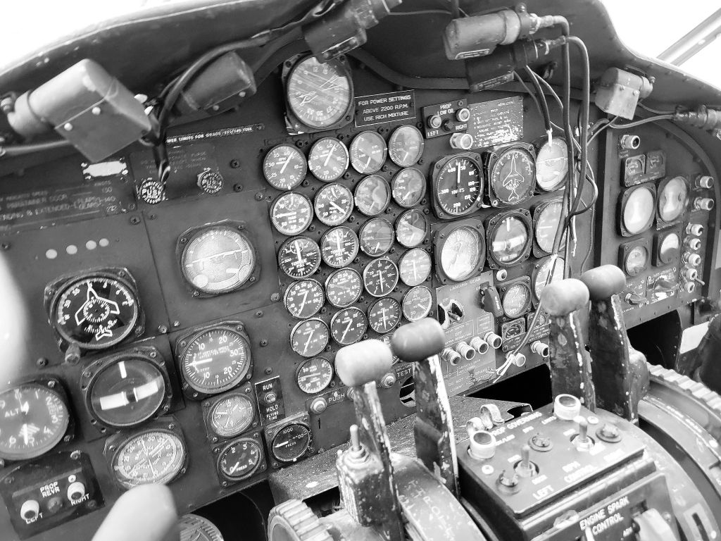 FAIRCHILD (1) Flying Boxcar (N3003) - C-119 Panel in B&W