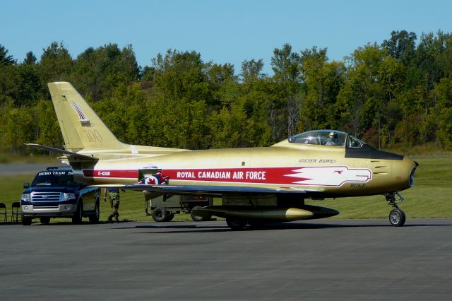 North American F-86 Sabre (C-GSBR) - F86 Sabre from Vintage Wing of Canada at open house in 2009  http://www.vintagewings.ca/    That A/C are painted as the Golden Hawks acrobatic Canadien Team