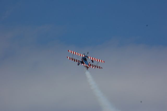 Boeing PT-17 Kaydet — - Wing-walk acro at DYS.