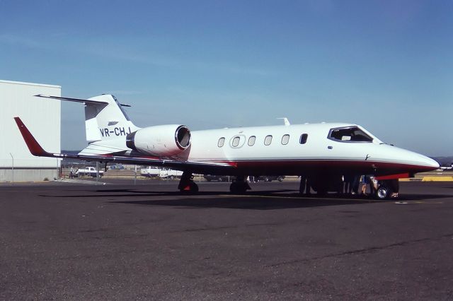 VR-CHJ — - GATES LEARJET 31A - REG : VR-CHJ (CN 31A-040) - WEST BEACH ADELAIDE SA. AUSTRALIA - YPAD (1/5/1993)35MM SLIDE CONVERSION USING A LIGHTBOX AND A NIKON L810 DIGITAL CAMERA IN THE MACRO MODE