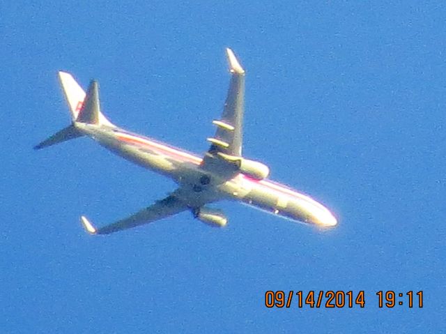 Boeing 737-800 (N907NN) - American Airlines flight 1611 from ORD to Tulsa over Baxter Springs Kansas (78KS) at 26,000 feet.