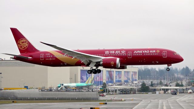 Boeing 787-9 Dreamliner (B-20EC) - BOE986 on short final to Rwy 16R to complete a B1 flight on 2.11.20. (ln 969 / cn 65430).