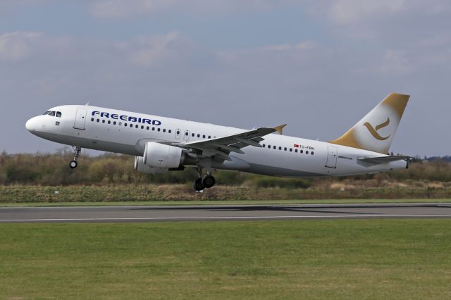 Airbus A320 (TC-FBH) - FHY606 departing to Antalya and then to Ercan in  Cyprus.  The inbound flight is from LGW, a change from BHX in the past.