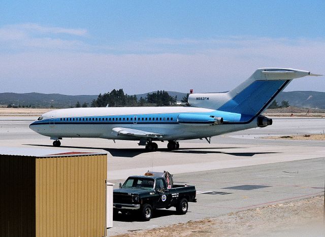 BOEING 727-200 (N682FM) - KMRY photo apprx Feb 1988 at Monterey - Private 727 possible in for the then Crosby-Pro AM Golf Tourney