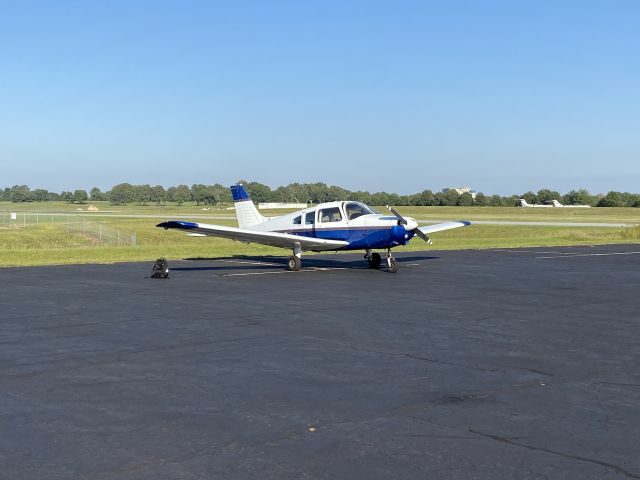 Piper Cherokee (N44734) - Pickens Flight School Cherokee warrior, relocated to Donaldson during runway resurfacing at Pickens. 