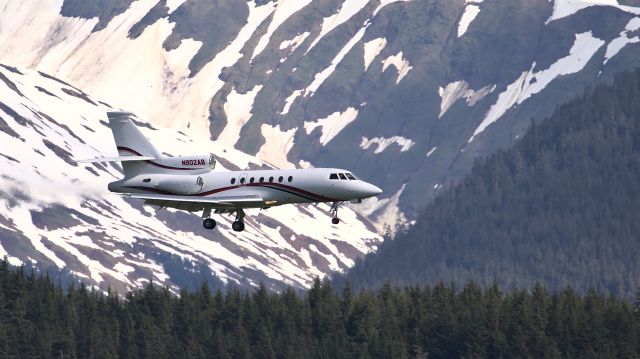 Dassault Falcon 50 (N902AB) - On approach to Juneau from the north