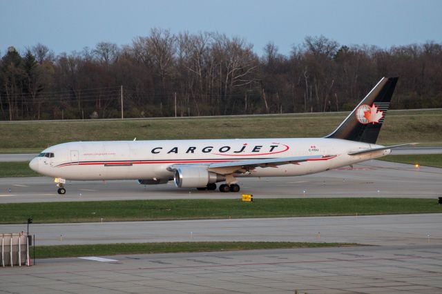 BOEING 767-300 (C-FDIJ) - Cargo Jet 767-300 taxiing to RWY 18L about to head to Europe.