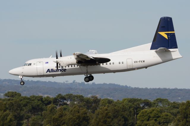 Fokker Maritime Enforcer (VH-FKW) - On short finals for runway 05. Thursday, 8th May 2014.