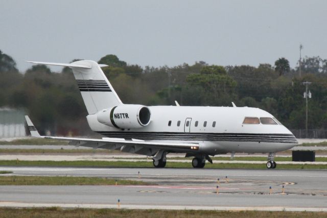 Canadair Challenger (N87TR) - Priester Flight 87 (N87TR) arrives on Runway 14 at Sarasota-Bradenton International Airport following a flight from Chicago Executive Airport