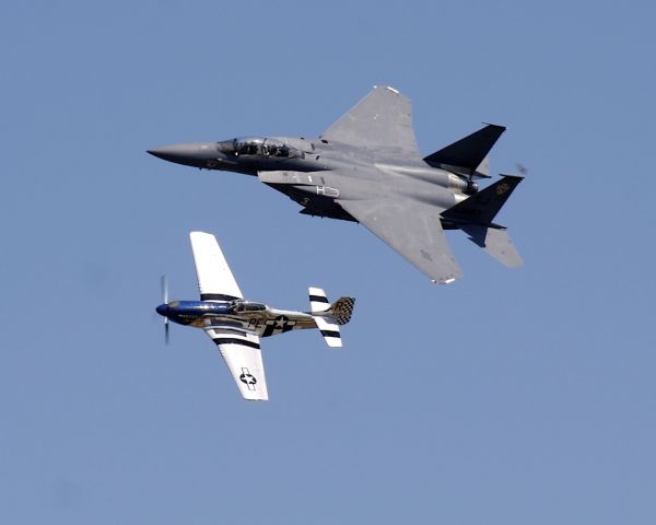 North American P-51 Mustang — - Heritage Flight with an F-15 at Airventure 2007