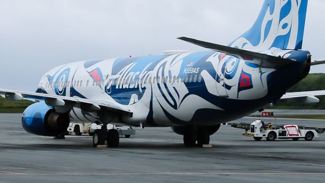 Boeing 737-800 (N559AS) - Alaska Airlines ASA177/AS177 from Anchorage (PANC/ANC) sits at gate 1 overnight.br /"Xàat Kwàani/Salmon People" liverybr /Photo date: 6-27-24br /Upload date: 2-6-25