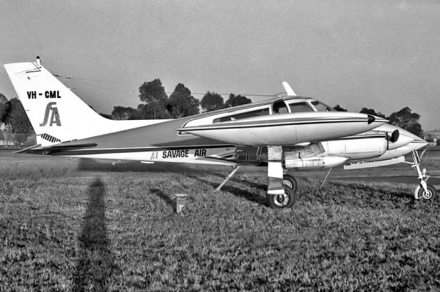 VH-CML — - SAVAGE AIR - CESSNA 310K - REG VH-CML (CN 310K-0072) - MORWELL VIC. AUSTRALIA -YLTV (5/3/1986)35MM B/W NEGATIVE SCAN.