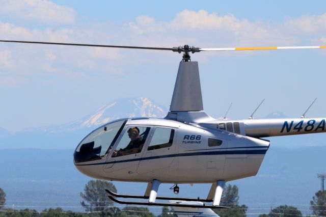 Cessna Chancellor (N48AW) - KRDD - June 30th, 2016 show this R-66 on the low hover headed towards Air Shasta ramp. click full to see Mt Lassen behind this nice looking helicopter.