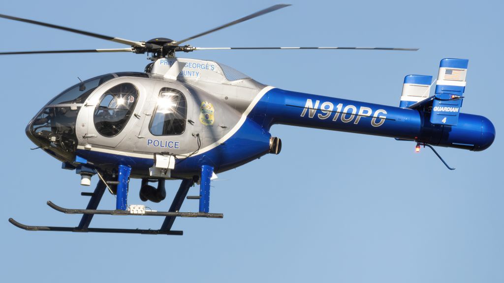 MD HELICOPTERS MD-520N (N910PG) - N910PG approaching its hangar after being on display at College Park Day 2022