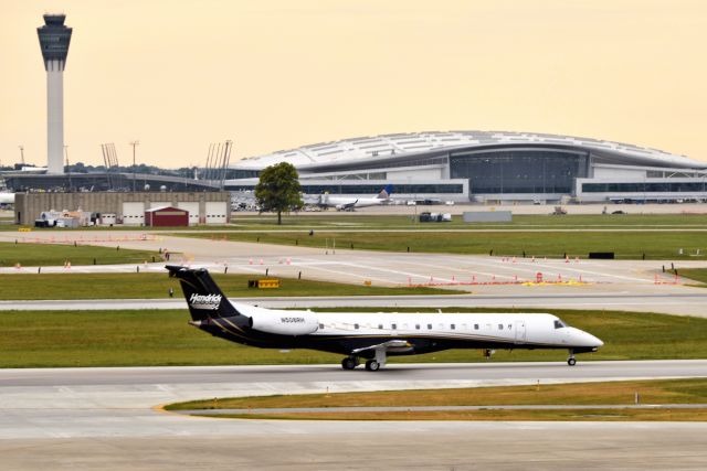 Embraer ERJ-145 (N508RH) - Hendricks Motorsports. Post race departure. Taxiing to Runway 14 on 08-15-21