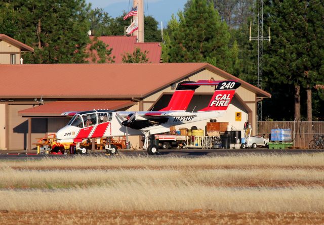 North American Rockwell OV-10 Bronco (N421DF) - KRDD - Calfire Redding Bronco 240 AirCap at the tanker base 7-1-2016. click full.