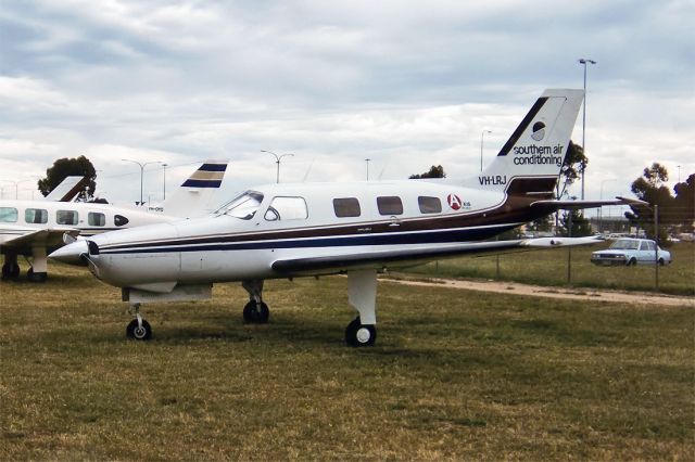 Piper Malibu Mirage (VH-LRJ) - SOUTHERN AIR CONDITIONING - PIPER PA- 46-310P MALIBU- REG : VH-LRJ (CN 46/8508019) - WEST BEACH ADELAIDE SA. AUSTRALIA - YPAD (8/11/1993) 35MM SLIDE SCANT AT 6400 DPI WITH A EPSON V700 PERFECT FLATBED SCANNER.
