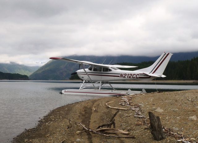 Cessna Skylane (N212CC) - On the beach at Lake Cushman WA