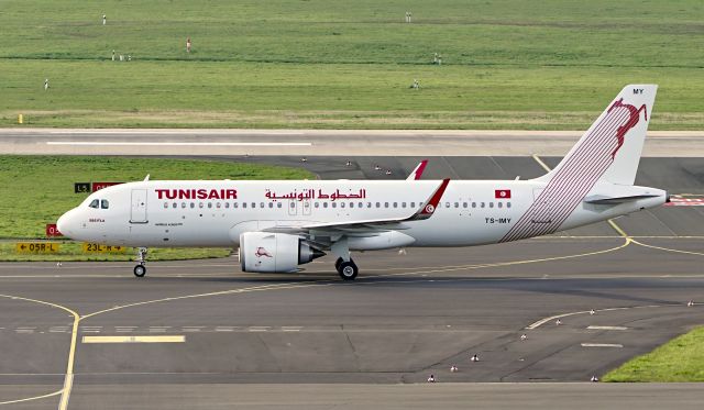 Airbus A320 (TS-IMY) - "SBEITLA" taxing to parkposition, DUS /EDDL, 15. apr. 2022