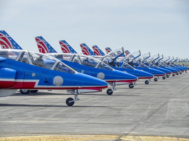 — — - Patrouille de France shortly before performing at Mather Airport, Sacramento CA, April 15, 2017.Great show