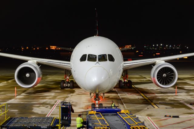 Boeing 787-9 Dreamliner (N820AL) - American 787 starting up and pushing back at DFW.