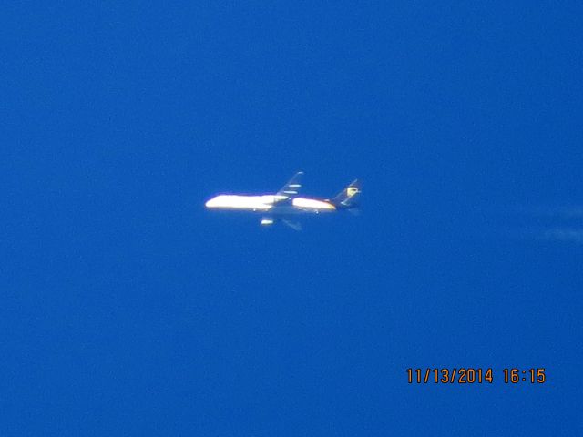 Boeing 757-200 (N418UP) - UPS flight 2940 from CAE to MHR over Southeastern Kansas at 36,000 feet.